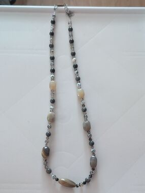Facted Agates, Jasper, Dragon Vein Fire Agate Necklace